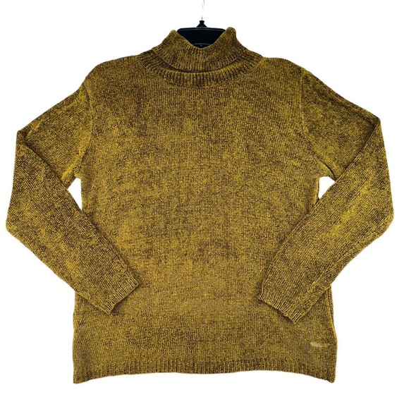 Pierre Cardin Rib Knit Sweater Women Top sz S Olive Chico EUC Turtleneck 90s Y2K - Picture 1 of 8
